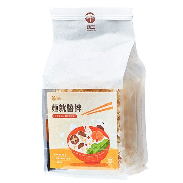 菇王懶人料理組- 麵就醬拌// 陽光刀削麵 (麵體90gX3片+醬包28gX3包)